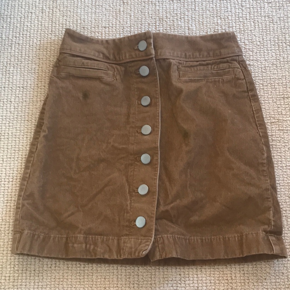 Brown Corduroy Mini Skirt